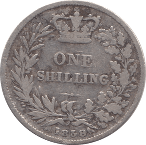 1858 SHILLING ( FINE ) - SHILLING - Cambridgeshire Coins