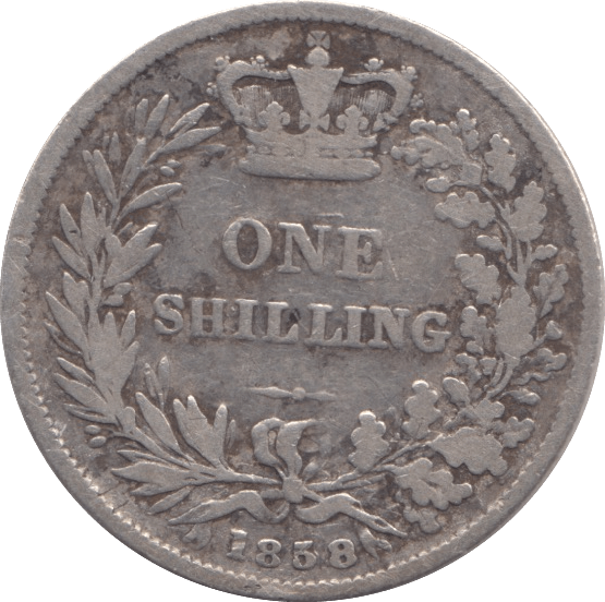 1858 SHILLING ( FINE ) - SHILLING - Cambridgeshire Coins
