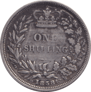 1858 SHILLING ( FINE ) - SHILLING - Cambridgeshire Coins