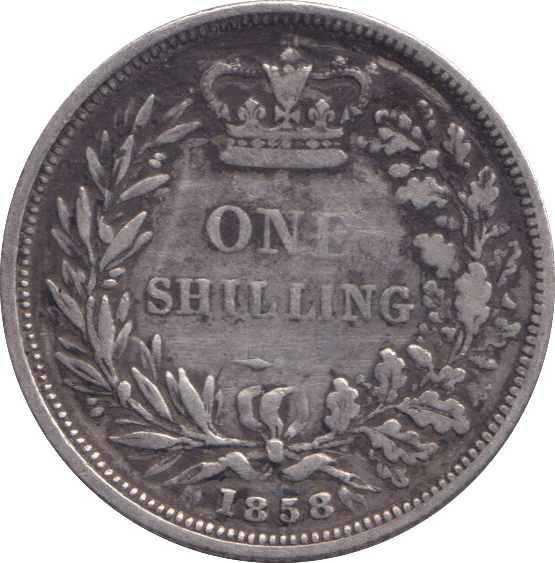 1858 SHILLING ( FINE ) - SHILLING - Cambridgeshire Coins