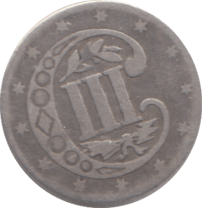 1858 SILVER 3 CENTS USA - WORLD COINS - Cambridgeshire Coins