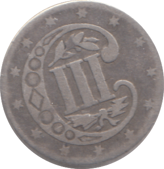 1858 SILVER 3 CENTS USA - WORLD COINS - Cambridgeshire Coins
