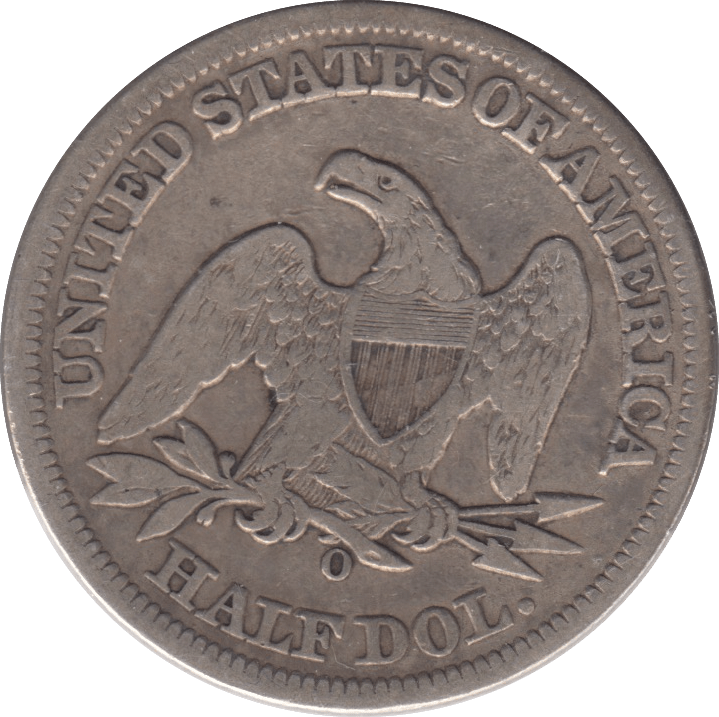 1858 SILVER HALF DOLLAR USA - SILVER WORLD COINS - Cambridgeshire Coins