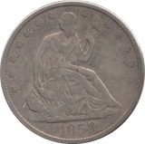 1858 SILVER HALF DOLLAR USA - SILVER WORLD COINS - Cambridgeshire Coins
