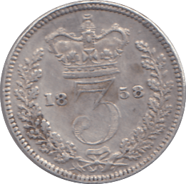 1858 SILVER THREEPENCE ( GF ) - THREEPENCE - Cambridgeshire Coins