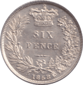 1858 SIXPENCE ( AUNC ) - SIXPENCE - Cambridgeshire Coins