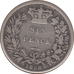 1858 SIXPENCE ( FINE ) - SIXPENCE - Cambridgeshire Coins