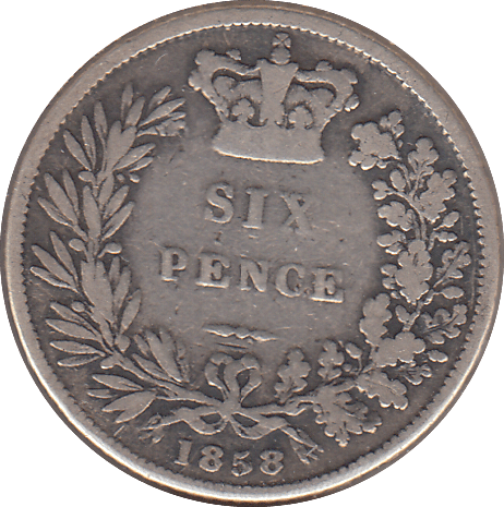 1858 SIXPENCE ( FINE ) - SIXPENCE - Cambridgeshire Coins