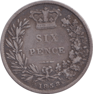 1858 SIXPENCE ( FINE ) - SIXPENCE - Cambridgeshire Coins