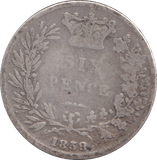 1858 SIXPENCE ( FINE ) - SIXPENCE - Cambridgeshire Coins