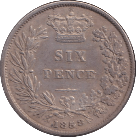1858 SIXPENCE ( GF ) - SIXPENCE - Cambridgeshire Coins