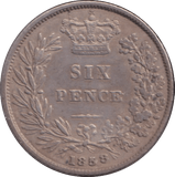 1858 SIXPENCE ( GF ) - SIXPENCE - Cambridgeshire Coins