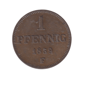 1859 1 PFENNIG SAXONY GERMANY - WORLD COINS - Cambridgeshire Coins