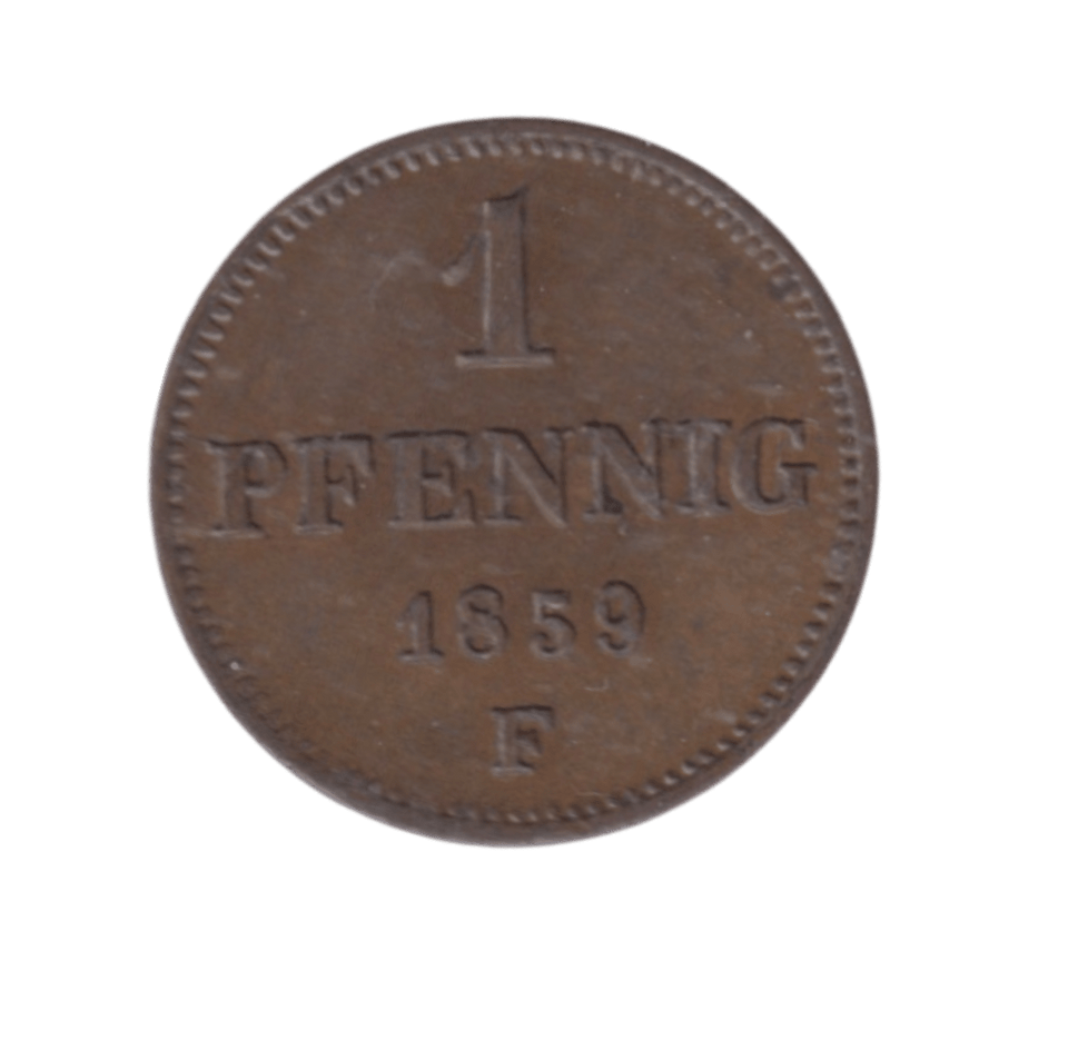 1859 1 PFENNIG SAXONY GERMANY - WORLD COINS - Cambridgeshire Coins