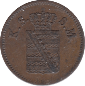1859 1 PFENNIG SAXONY GERMANY - WORLD COINS - Cambridgeshire Coins
