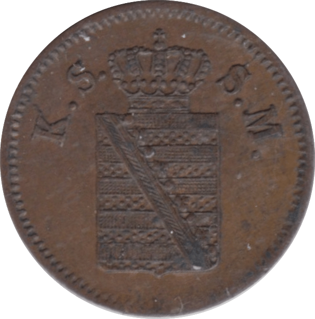 1859 1 PFENNIG SAXONY GERMANY - WORLD COINS - Cambridgeshire Coins