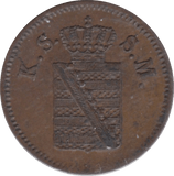 1859 1 PFENNIG SAXONY GERMANY - WORLD COINS - Cambridgeshire Coins
