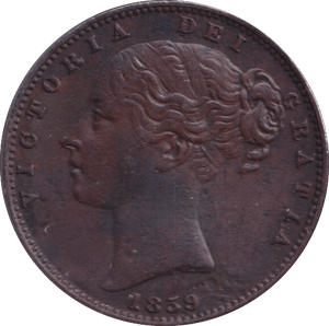 1859 FARTHING ( AUNC ) - FARTHING - Cambridgeshire Coins