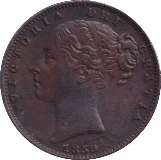 1859 FARTHING ( AUNC ) - FARTHING - Cambridgeshire Coins