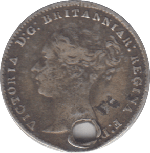 1859 HOLED THREEPENCE ( GF ) - THREEPENCE - Cambridgeshire Coins