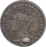 1859 HOLED THREEPENCE ( GF ) - THREEPENCE - Cambridgeshire Coins