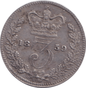 1859 MAUNDY THREEPENCE ( VF ) - MAUNDY THREEPENCE - Cambridgeshire Coins