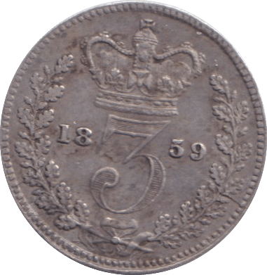 1859 MAUNDY THREEPENCE ( VF ) - MAUNDY THREEPENCE - Cambridgeshire Coins