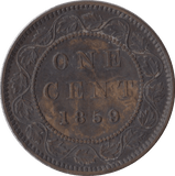 1859 ONE CENT CANADA - WORLD COINS - Cambridgeshire Coins