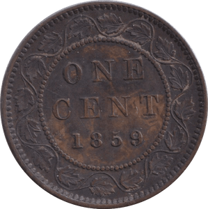 1859 ONE CENT CANADA - WORLD COINS - Cambridgeshire Coins