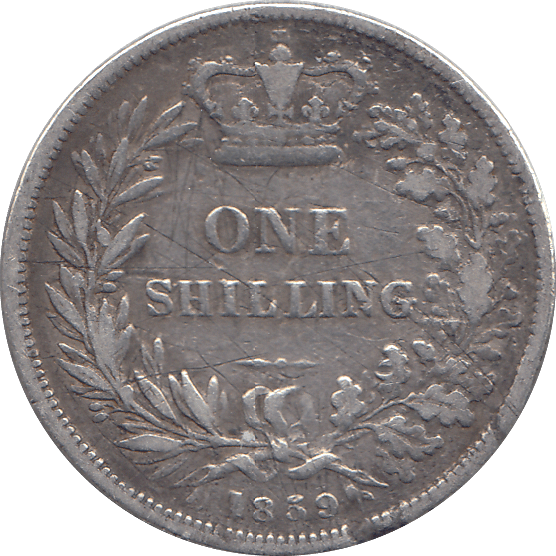 1859 SHILLING ( F ) - SHILLING - Cambridgeshire Coins