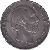 1859 SILVER 2 1/2 GULDEN NETHERLANDS - SILVER WORLD COINS - Cambridgeshire Coins