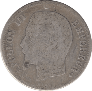 1859 SILVER ONE FRANC FRANCE - SILVER WORLD COINS - Cambridgeshire Coins