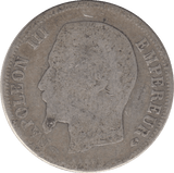 1859 SILVER ONE FRANC FRANCE - SILVER WORLD COINS - Cambridgeshire Coins