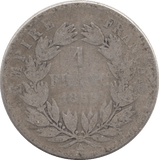 1859 SILVER ONE FRANC FRANCE - SILVER WORLD COINS - Cambridgeshire Coins