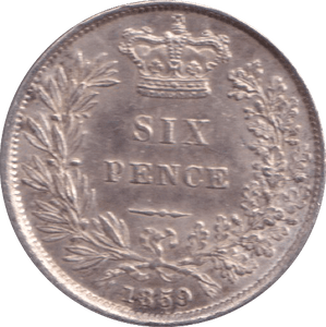 1859 SIXPENCE ( EF ) - SIXPENCE - Cambridgeshire Coins