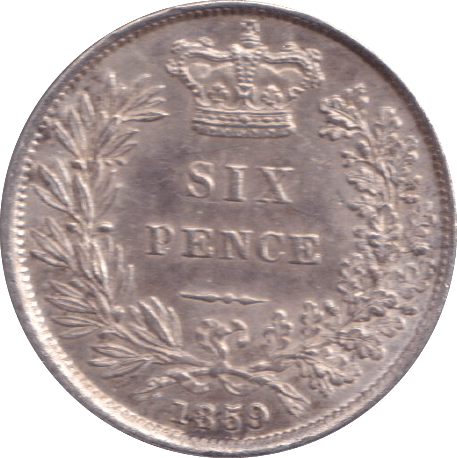 1859 SIXPENCE ( EF ) - SIXPENCE - Cambridgeshire Coins