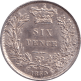 1859 SIXPENCE ( EF ) - SIXPENCE - Cambridgeshire Coins