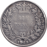 1859 SIXPENCE ( FINE ) HOLED - SIXPENCE - Cambridgeshire Coins