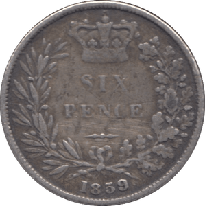 1859 SIXPENCE ( FINE ) - SIXPENCE - Cambridgeshire Coins