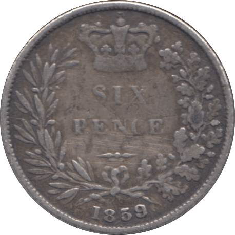 1859 SIXPENCE ( FINE ) - SIXPENCE - Cambridgeshire Coins