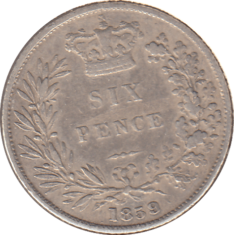 1859 SIXPENCE ( GF ) - SIXPENCE - Cambridgeshire Coins