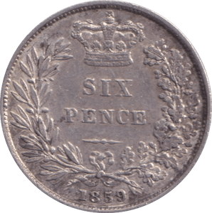 1859 SIXPENCE ( GVF ) - SIXPENCE - Cambridgeshire Coins