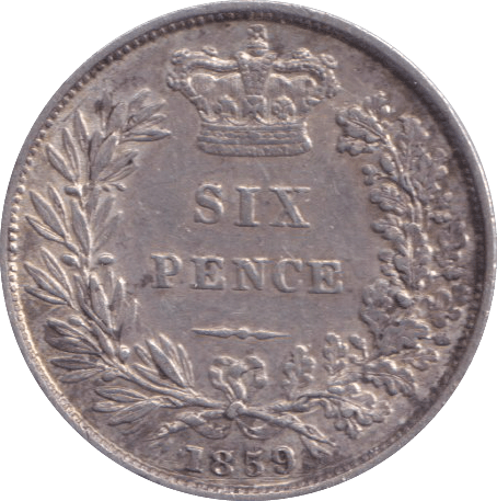 1859 SIXPENCE ( GVF ) - SIXPENCE - Cambridgeshire Coins