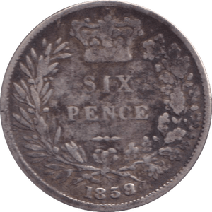 1859 SIXPENCE ( NF ) - SIXPENCE - Cambridgeshire Coins