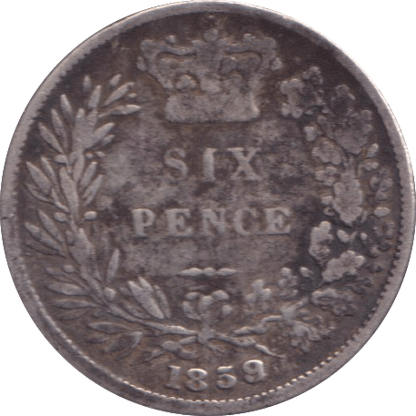 1859 SIXPENCE ( NF ) - SIXPENCE - Cambridgeshire Coins