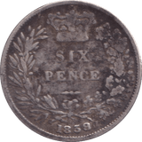 1859 SIXPENCE ( NF ) - SIXPENCE - Cambridgeshire Coins