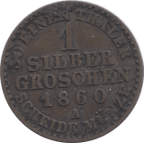 1860 1 SILVER GROSCHEN PRUSSIA - SILVER WORLD COINS - Cambridgeshire Coins