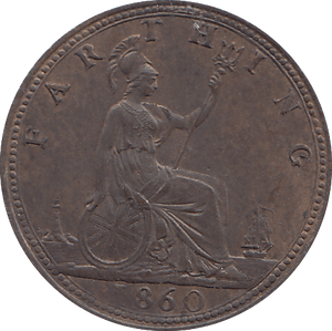 1860 FARTHING ( AUNC ) - FARTHING - Cambridgeshire Coins