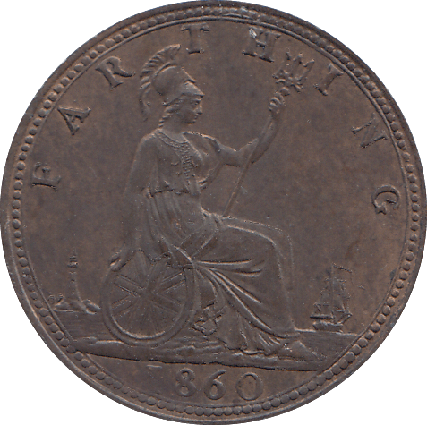 1860 FARTHING ( AUNC ) - FARTHING - Cambridgeshire Coins