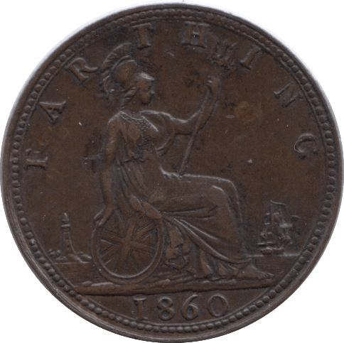 1860 FARTHING ( EF ) - Farthing - Cambridgeshire Coins